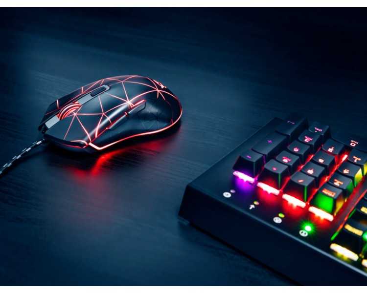 Raton trust gxt133 locx gaming optico luces led 800-4000 ppp 6 botones usb 2.0 cable 1,80 m color negro