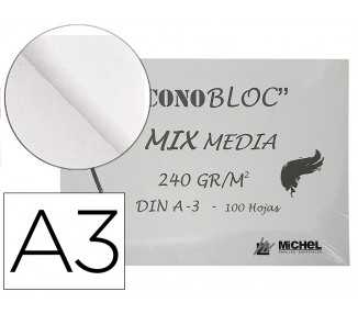 Bloc dibujo multitecnicas michel econobloc mix media din a3 encolado 100 hojas 240 gr 297x420 mm