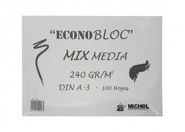 Bloc dibujo multitecnicas michel econobloc mix media din a3 encolado 100 hojas 240 gr 297x420 mm