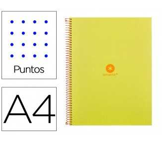 Cuaderno espiral a4 micro antartik dots tapa forrada 80h 90 gr rayado puntos 1 banda 4 taladros amarillo