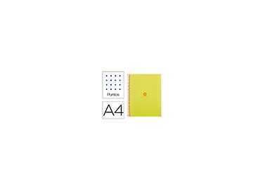 Cuaderno espiral a4 micro antartik dots tapa forrada 80h 90 gr rayado puntos 1 banda 4 taladros amarillo