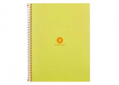 Cuaderno espiral a4 micro antartik dots tapa forrada 80h 90 gr rayado puntos 1 banda 4 taladros amarillo
