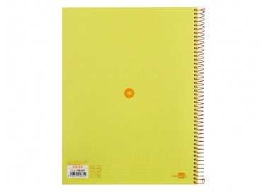 Cuaderno espiral a4 micro antartik dots tapa forrada 80h 90 gr rayado puntos 1 banda 4 taladros amarillo