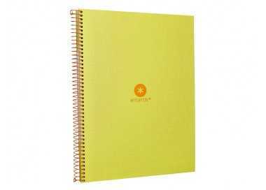 Cuaderno espiral a4 micro antartik dots tapa forrada 80h 90 gr rayado puntos 1 banda 4 taladros amarillo