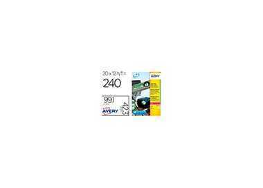 Etiqueta adhesiva resistente avery poliester blanco laser 99,1x42,3 mm caja de 240 unidades