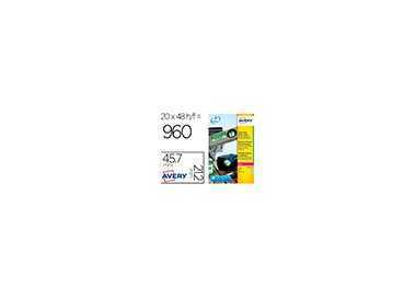 Etiqueta adhesiva resistente avery poliester blanco laser 45,7x21,2 mm caja de 960 unidades
