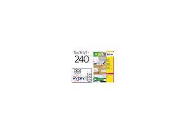 Etiqueta adhesiva avery blanca permanente reciclada 100% laser 99,1x33,9 mm caja de 240 unidades Etiqueta adhesiva avery blanca permanente reciclada 100% laser 99,1x33,9 mm caja de 240 unidades