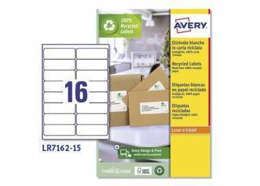 Etiqueta adhesiva avery blanca permanente reciclada 100% laser 99,1x33,9 mm caja de 240 unidades Etiqueta adhesiva avery blanca permanente reciclada 100% laser 99,1x33,9 mm caja de 240 unidades