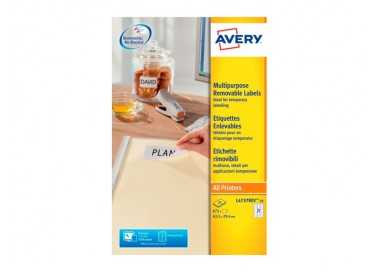 Etiqueta adhesiva avery blanca removible laser ink-jet fotocopiadora 63,5x29,6 mm caja de 675 unidades
