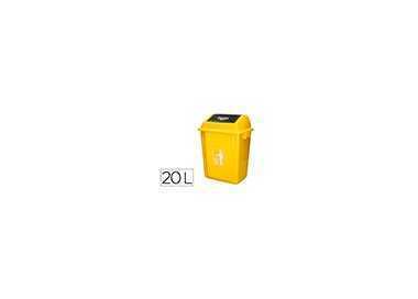 Papelera contenedor q-connect plastico con tapa de balancin 20 litros amarillo 340x240x450 mm Papelera contenedor q-connect plastico con tapa de balancin 20 litros amarillo 340x240x450 mm