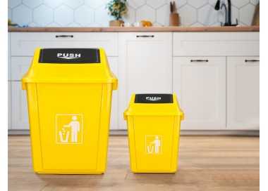 Papelera contenedor q-connect plastico con tapa de balancin 20 litros amarillo 340x240x450 mm Papelera contenedor q-connect plastico con tapa de balancin 20 litros amarillo 340x240x450 mm