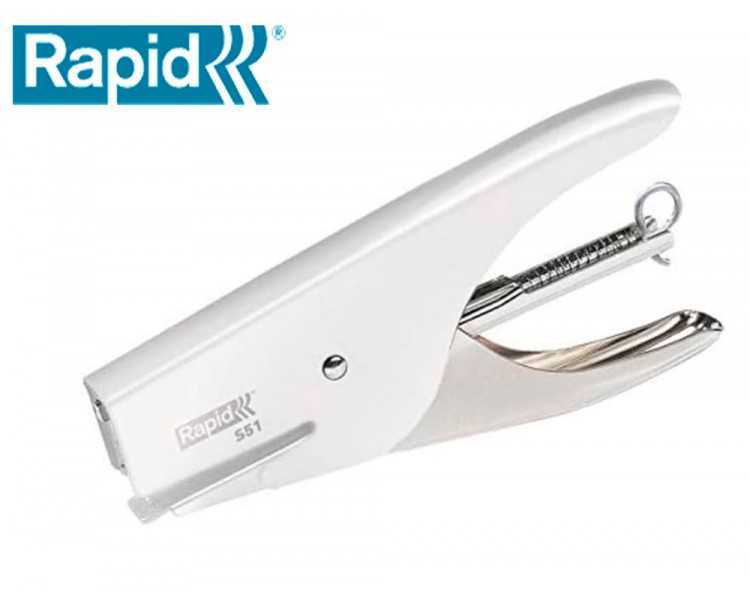 Grapadora rapid de tenaza s51 metalica capacidad de grapado 15 hojas usa grapas 21/4 cromada