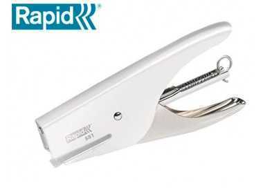Grapadora rapid de tenaza s51 metalica capacidad de grapado 15 hojas usa grapas 21/4 cromada