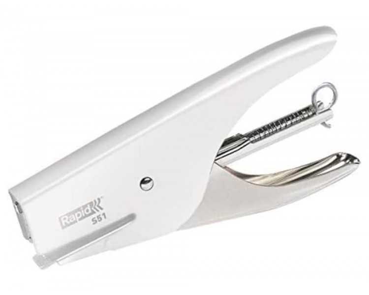 Grapadora rapid de tenaza s51 metalica capacidad de grapado 15 hojas usa grapas 21/4 cromada