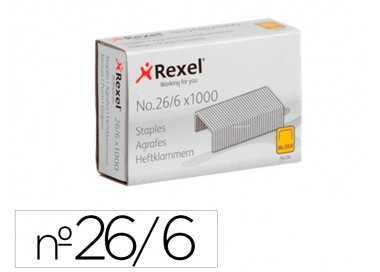 Grapas rexel 26/6 mm galvanizada caja de 1000 unidades