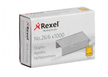 Grapas rexel 26/6 mm galvanizada caja de 1000 unidades