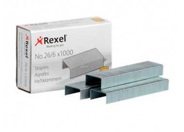 Grapas rexel 26/6 mm galvanizada caja de 1000 unidades