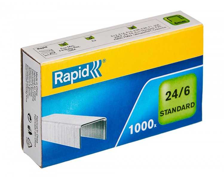 Grapas rapid 24/6 mm galvanizada caja de 1000 unidades