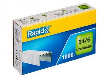Grapas rapid 24/6 mm galvanizada caja de 1000 unidades