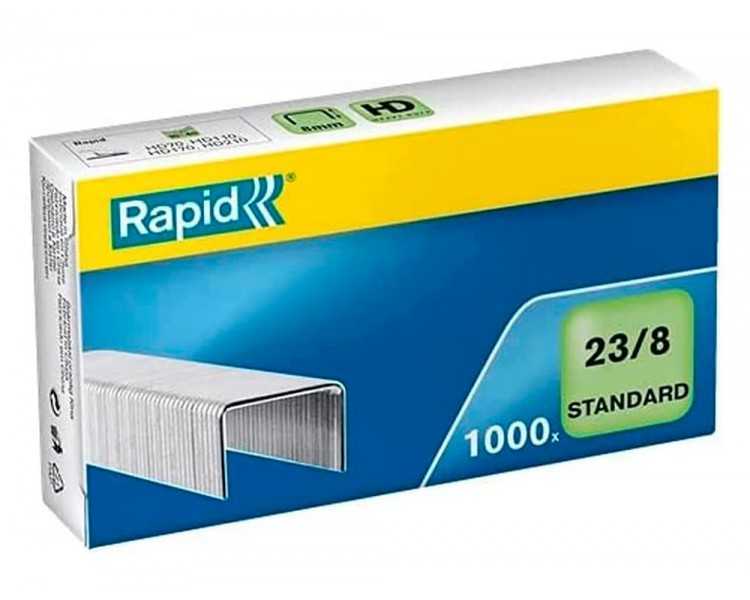 Grapas rapid 23/8 mm galvanizada caja de 1000 unidades