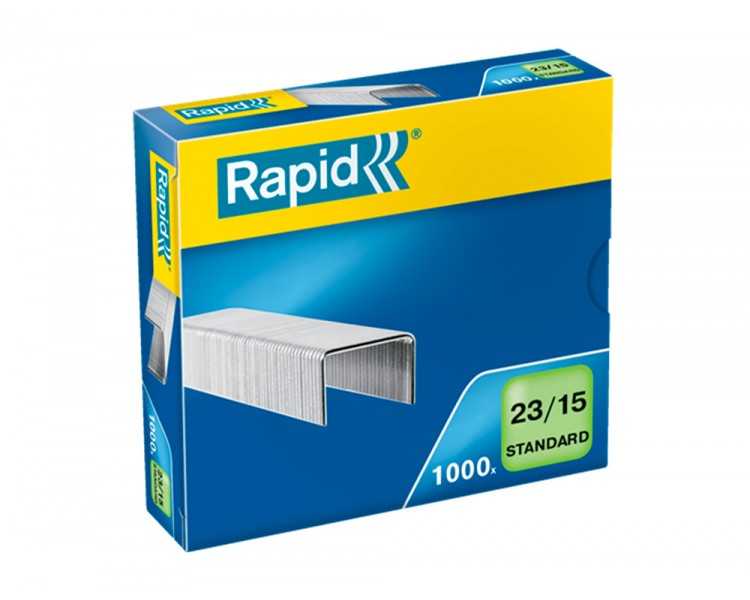 Grapas rapid 23/15 mm galvanizada caja de 1000 unidades