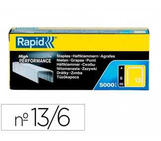 Grapas rapid 13/6 mm galvanizada caja de 5000 unidades