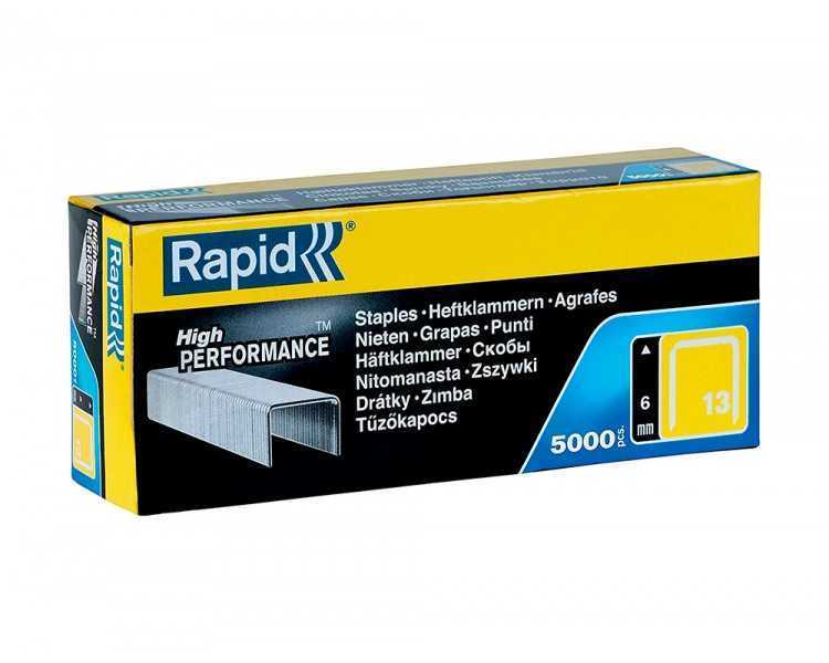 Grapas rapid 13/6 mm galvanizada caja de 5000 unidades