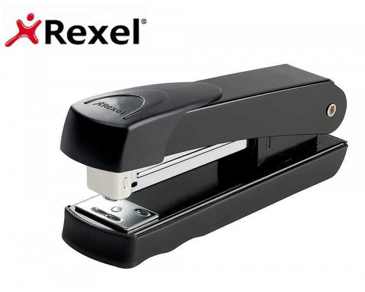 Grapadora rexel meteor metalica capacidad de grapado 20 hojas usa grapas 24/6 y 26/6 color negro
