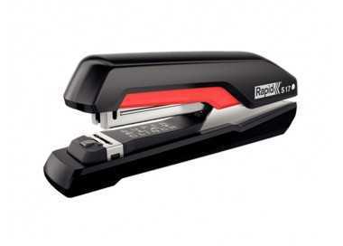 Grapadora rapid s17 fullstrip plastico capacidad de grapado 30 hojas usa grapas 24/6 y 26/6 color negro/rojo