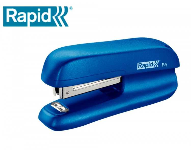 Grapadora rapid f5 mini plastico capacidad de grapado 10 hojas usa grapas n 10 color azul