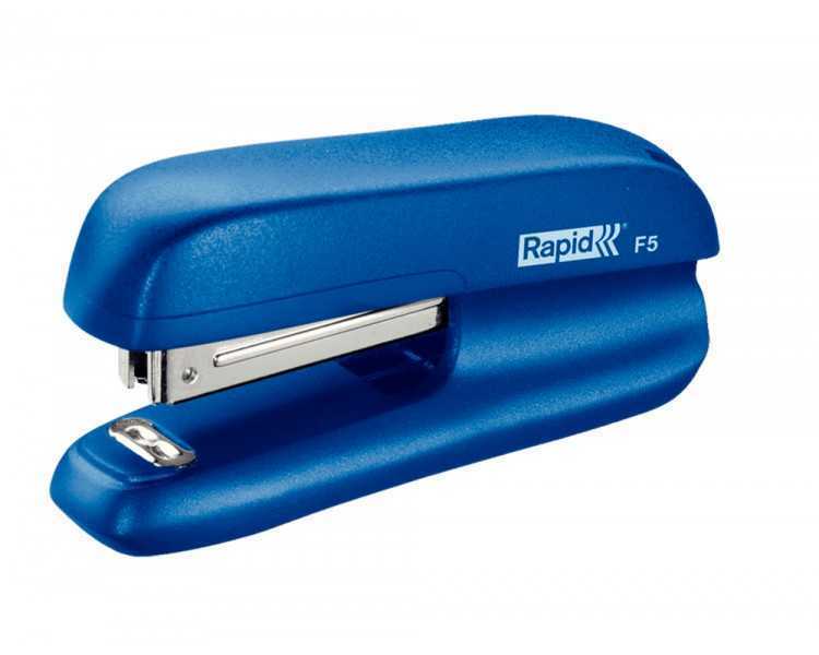 Grapadora rapid f5 mini plastico capacidad de grapado 10 hojas usa grapas n 10 color azul