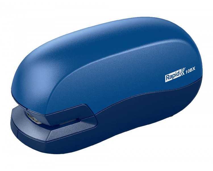 Grapadora rapid contactless 10bx plastico capacidad de grapado 10 hojas usa grapas 24/6 y 26/6 color azul