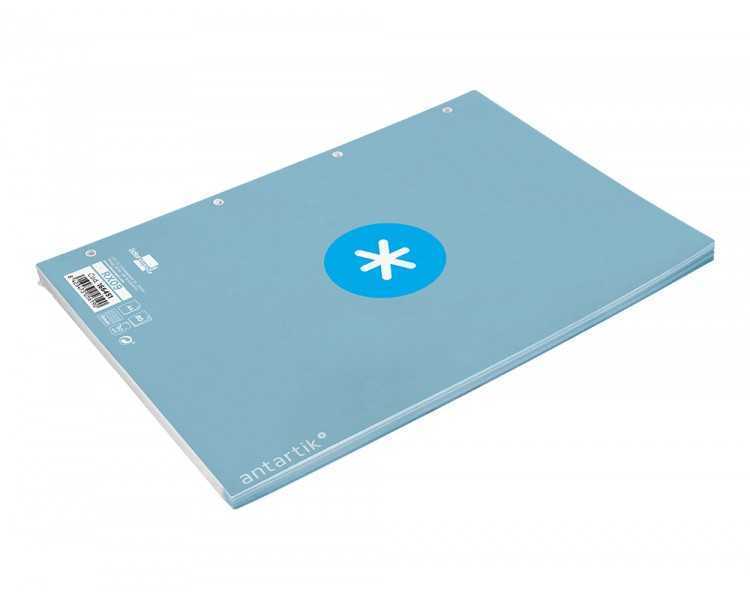 Recambio a4 antartik 80 hojas 90g/m2 cuadro 5mm 4 taladros 1 banda con marco color celeste
