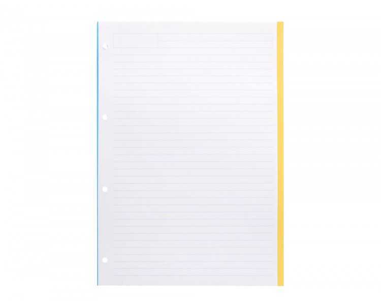 Recambio a4 100 hojas 100g/m2 rayado horizontal 4 taladros bandas de 5 colores antartik