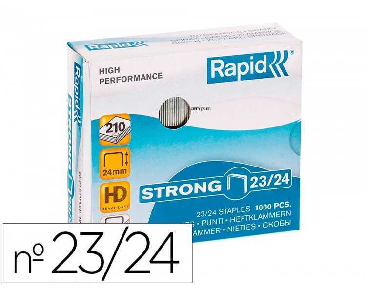 Grapas rapid strong nº 23/24 galvanizadas caja de 1000 unidades