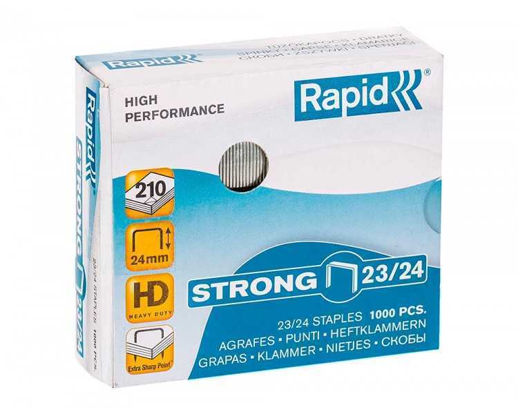 Grapas rapid strong nº 23/24 galvanizadas caja de 1000 unidades