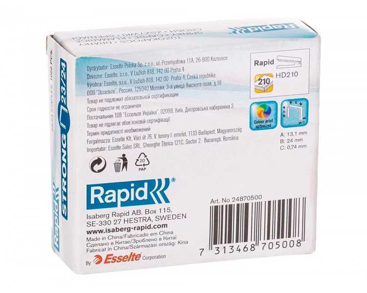 Grapas rapid strong nº 23/24 galvanizadas caja de 1000 unidades