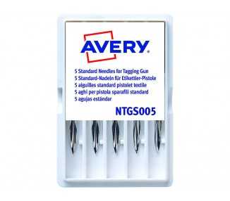Repuesto de aguja avery corta estandar base plastico para pistola de navetes tgs005 caja de 5 unidades