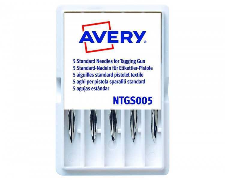 Repuesto de aguja avery corta estandar base plastico para pistola de navetes tgs005 caja de 5 unidades
