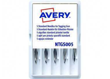 Repuesto de aguja avery corta estandar base plastico para pistola de navetes tgs005 caja de 5 unidades