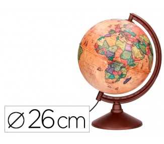 Globo terraqueo liderpapel con luz fisico y politico estilo antiguo diametro 26 cm