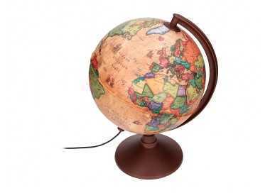 Globo terraqueo liderpapel con luz fisico y politico estilo antiguo diametro 26 cm