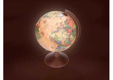 Globo terraqueo liderpapel con luz fisico y politico estilo antiguo diametro 26 cm