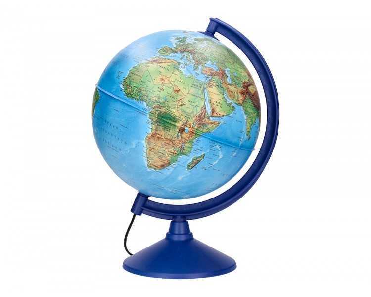 Globo terraqueo liderpapel con luz fisico y politico diametro 26 cm