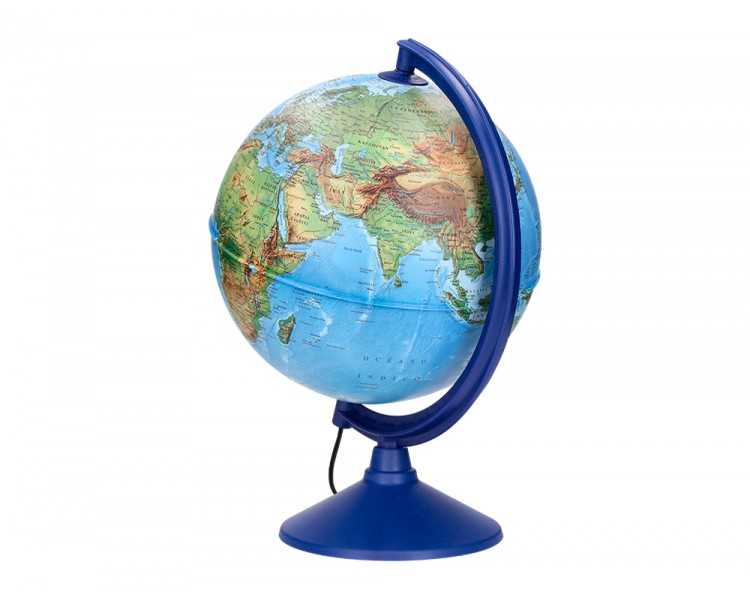Globo terraqueo liderpapel con luz fisico y politico diametro 26 cm