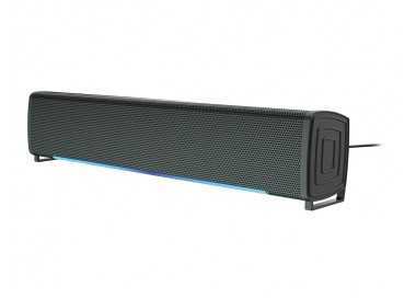 Barra de sonido q-connect para pc con iluminación led color negro