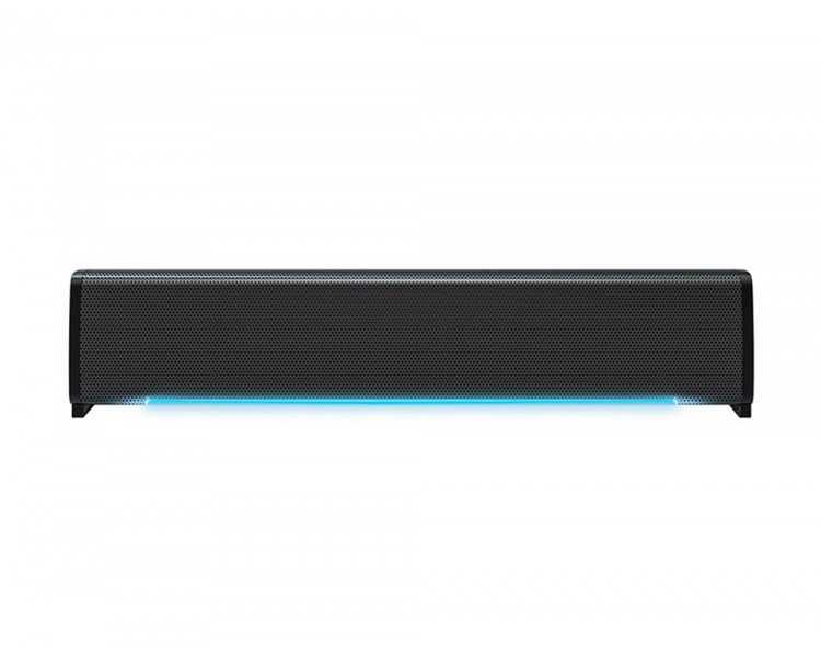 Barra de sonido q-connect para pc con iluminación led color negro