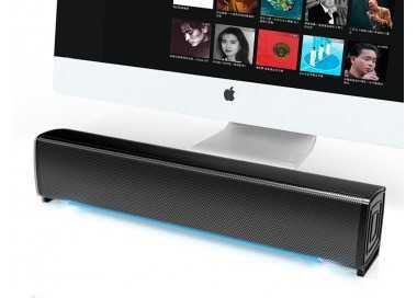 Barra de sonido q-connect para pc con iluminación led color negro