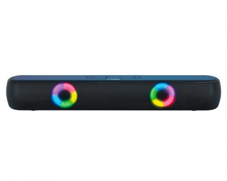Barra de sonido q-connect bluetooth con iluminacion led y control de volumen color negro