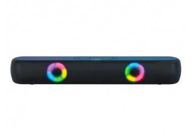 Barra de sonido q-connect bluetooth con iluminacion led y control de volumen color negro